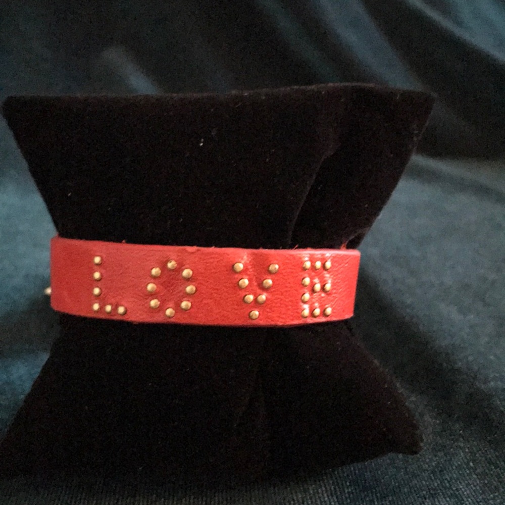 Fossil orange leather bracelet